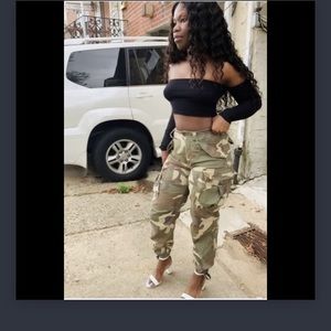 Off shoulder crop top